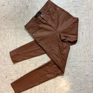 Stradivarius skinny high waist coated size XS color brown